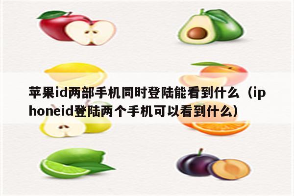 苹果id两部手机同时登陆能看到什么(iphoneid登陆两个手机可以看到什么)